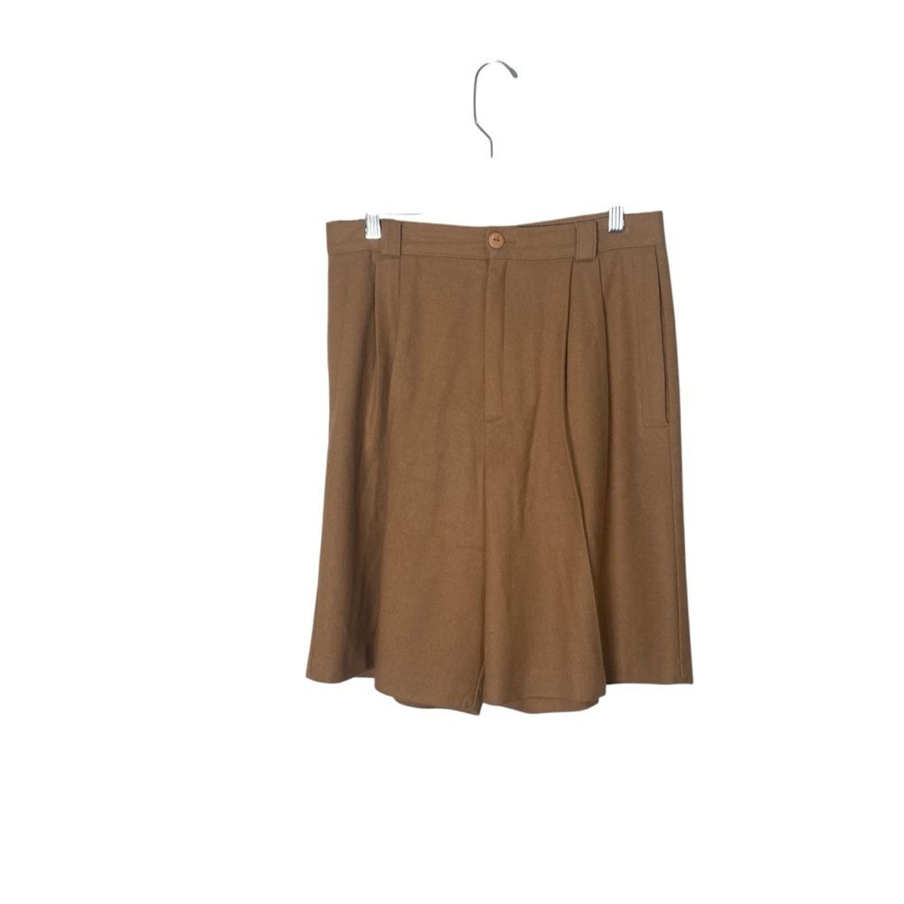 Vintage 70's Casablanca 100% Wool Tan Cullote Shorts Women's Size 12